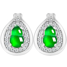 Natural Jade Earrings Silver Jadeite Earrings