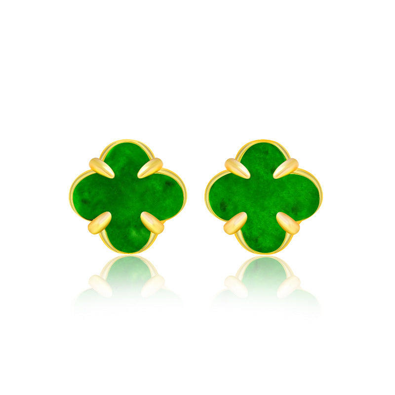 Natural Jade Earrings Silver Jadeite Earrings