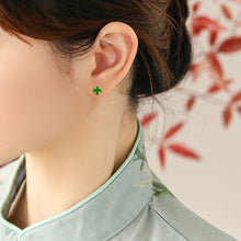 Natural Jade Earrings Silver Jadeite Earrings