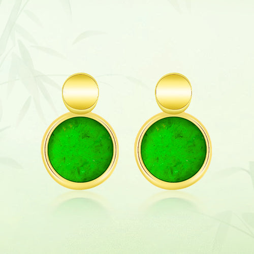 Natural Jade Earrings Silver Jadeite Earrings