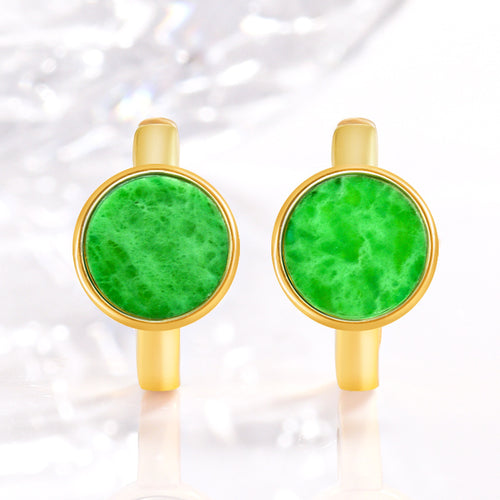 Natural Jade Earrings Silver Jadeite Earrings