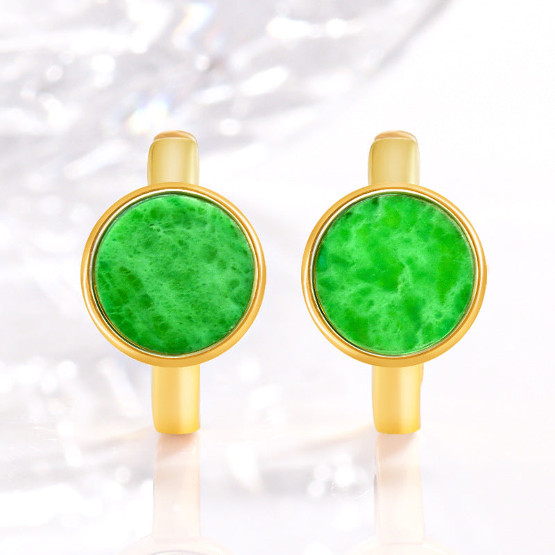 Natural Jade Earrings Silver Jadeite Earrings