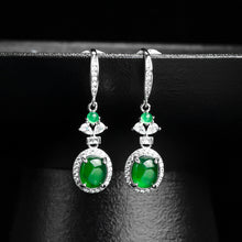 Natural Jade Earrings Silver Jadeite Earrings