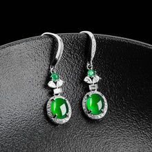 Natural Jade Earrings Silver Jadeite Earrings