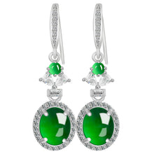 Natural Jade Earrings Silver Jadeite Earrings