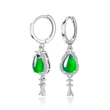Natural Jade Earrings Silver Jadeite Earrings
