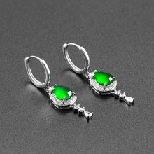 Natural Jade Earrings Silver Jadeite Earrings