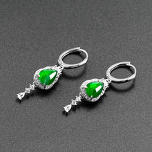 Natural Jade Earrings Silver Jadeite Earrings