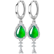 Natural Jade Earrings Silver Jadeite Earrings