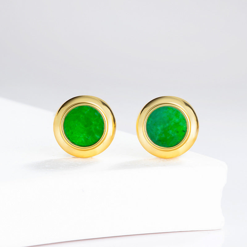 Natural Jade Earrings Silver Jadeite Earrings