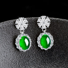Natural Jade Earrings Silver Jadeite Earrings