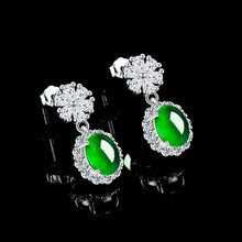 Natural Jade Earrings Silver Jadeite Earrings