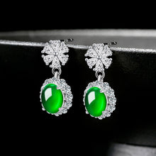 Natural Jade Earrings Silver Jadeite Earrings