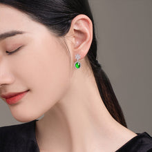 Natural Jade Earrings Silver Jadeite Earrings