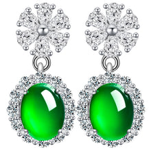 Natural Jade Earrings Silver Jadeite Earrings