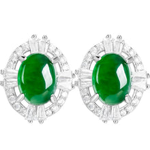 Natural Jade Earrings Silver Jadeite Earrings