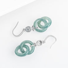 Natural Jade Earrings Silver Jadeite Earrings