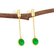Natural Jade Earrings Silver Jadeite Earrings