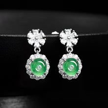 Natural Jade Earrings Silver Jadeite Earrings