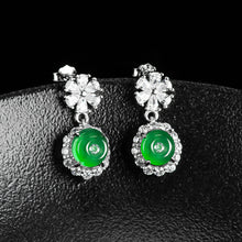 Natural Jade Earrings Silver Jadeite Earrings