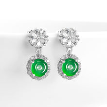Natural Jade Earrings Silver Jadeite Earrings