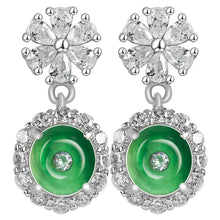 Natural Jade Earrings Silver Jadeite Earrings