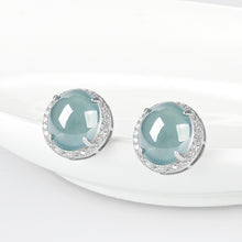 Natural Jade Earrings Silver Jadeite Earrings