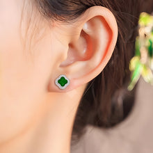 Natural Jade Earrings Silver Jadeite Earrings