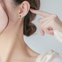 Natural Jade Earrings Silver Jadeite Earrings