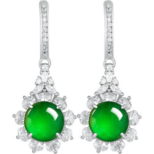 Natural Jade Earrings Silver Jadeite Earrings