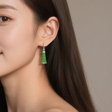 Natural Jade Earrings Silver Jadeite Earrings
