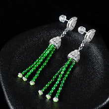 Natural Jade Earrings Silver Jadeite Earrings