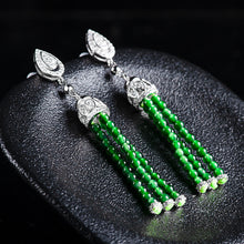Natural Jade Earrings Silver Jadeite Earrings