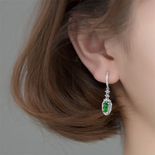 Natural Jade Earrings Silver Leaf Jadeite Earrings