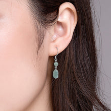 Natural Jade Earrings Silver Pixiu Jadeite Earrings
