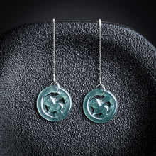 Natural Jade Earrings Silver Rabbit Jadeite Earrings