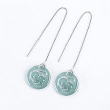 Natural Jade Earrings Silver Rabbit Jadeite Earrings