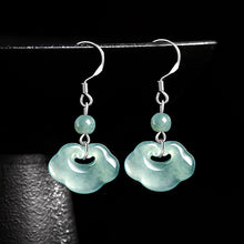 Natural Jade Earrings Silver Ruyi Jadeite Earrings