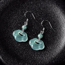 Natural Jade Earrings Silver Ruyi Jadeite Earrings
