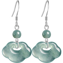 Natural Jade Earrings Silver Ruyi Jadeite Earrings