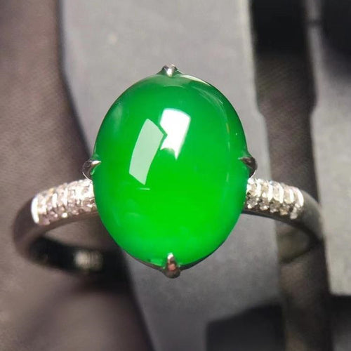 Natural Jade Engagement Ring Jadeite Gold Jade Wedding Ring
