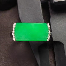 Natural Jade Engagement Ring Jadeite Gold Jade Wedding Ring