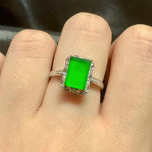 Natural Jade Engagement Ring Jadeite Gold Jade Wedding Ring