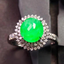 Natural Jade Engagement Ring Jadeite Gold Jade Wedding Ring