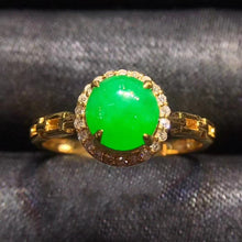 Natural Jade Engagement Ring Jadeite Gold Jade Wedding Ring TUEW342