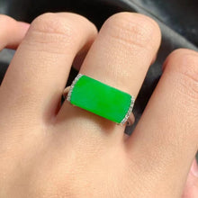 Natural Jade Engagement Ring Jadeite Gold Jade Wedding Ring
