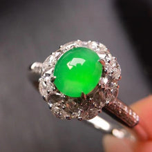 Natural Jade Engagement Ring Jadeite Gold Jade Wedding Ring