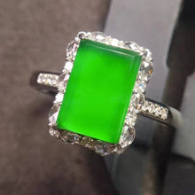 Natural Jade Engagement Ring Jadeite Gold Jade Wedding Ring