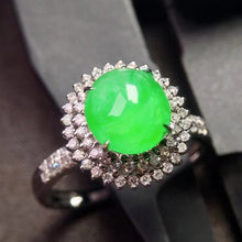 Natural Jade Engagement Ring Jadeite Gold Jade Wedding Ring