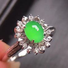 Natural Jade Engagement Ring Jadeite Gold Jade Wedding Ring